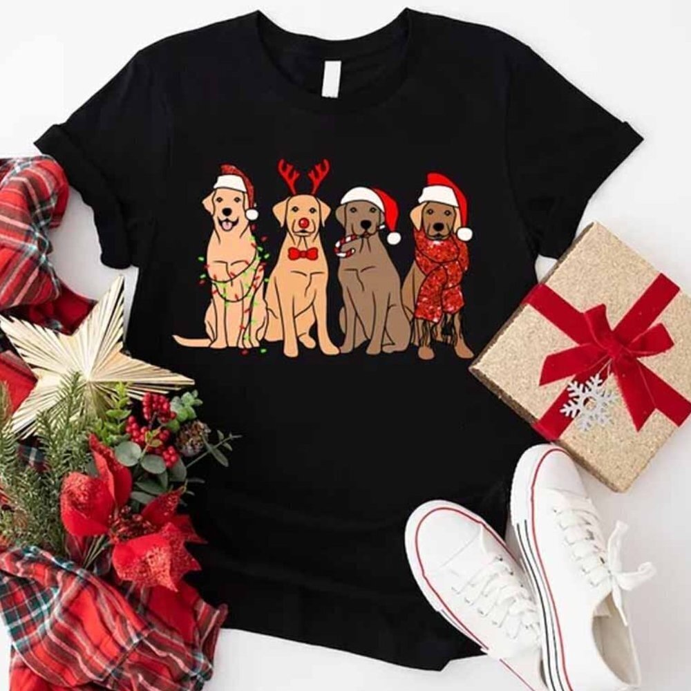 Christmas Dogs T Shirt Christmas Gift For Dog Lover Funny Dogs Christmas Tees